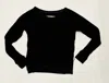 T2love Waffle Crew Crossover Back In Black In Black