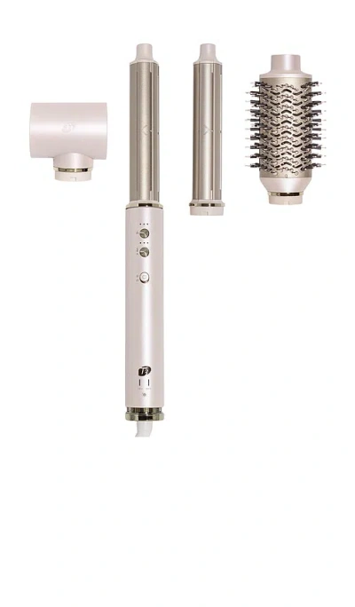 T3 Aire 360 Air Styler Blowout Kit With Dual Voltage And Ceramic Curling Attachments In Satin Blush
