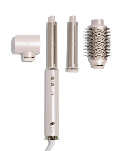 T3 Aire 360 Air Styler Blowout Kit With Dual Voltage And Ceramic Curling Attachments In Transparent