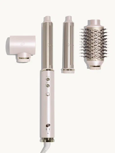 T3 Aire 360 Ceramic Dual Voltage Air Styler Satin Blush In Silver