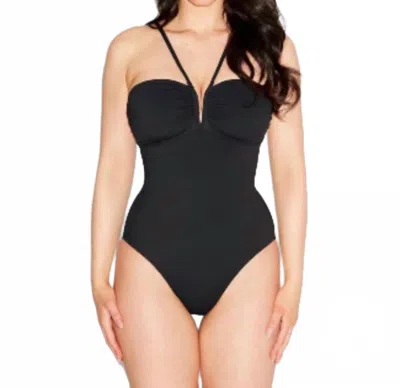 Ta3 Converty One Piece Shapewear Swimsuit In Black