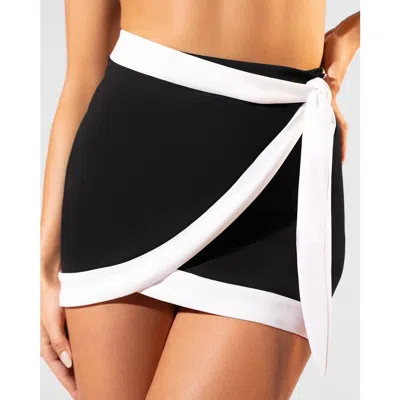 Ta3 Faux Wrap Mini Cover-up Skirt In Black