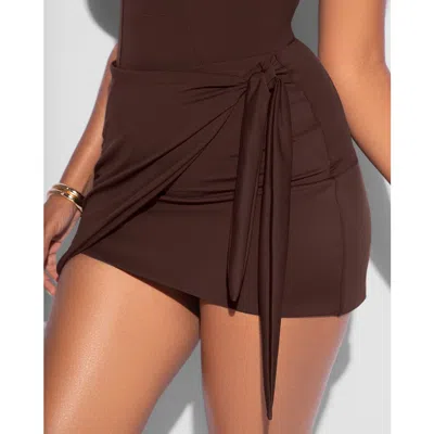 Ta3 Faux Wrap Mini Cover-up Skirt In Multi