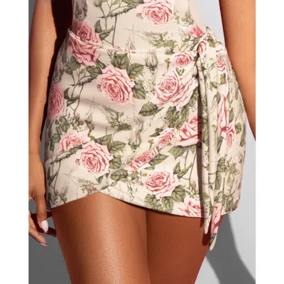 Ta3 Faux Wrap Mini Cover-up Skirt In Multi