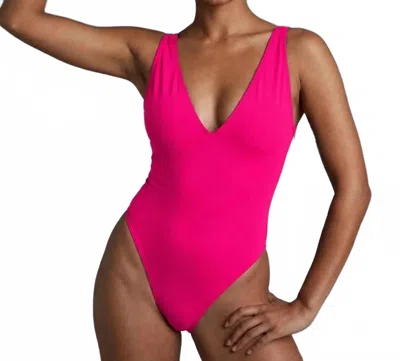 Ta3 Hi Cut Plungey One Piece In Pink