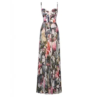 Ta3 Mega Sculpting Push-up Maxi Dress In Multi