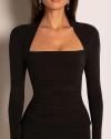 Ta3 Mega Sculpting Ruched Long Sleeve Top In Multi