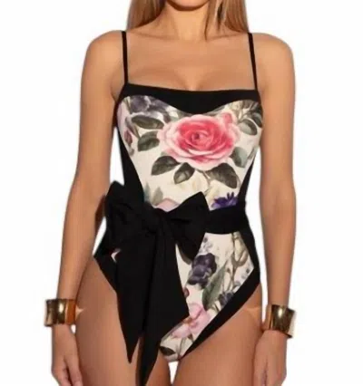 Ta3 Sashy Slimming Swimsuit In Frame Rose Snake Black