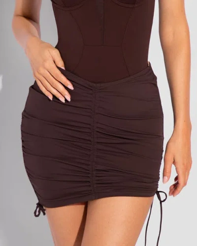 Ta3 Triangle Cover-up Mini Skirt In Brown