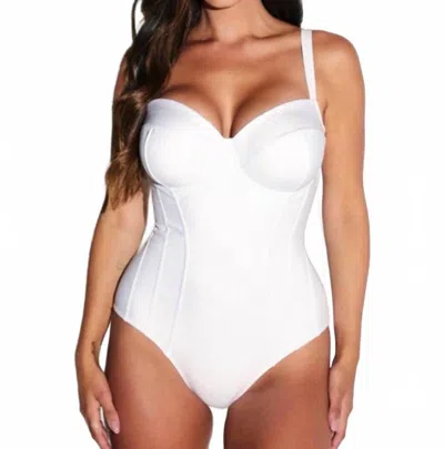Ta3 Women's Lushy Sculpting One Piece Swimsuit In White