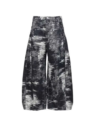 Taakk Abstract-pattern Panelled Jeans In Multi