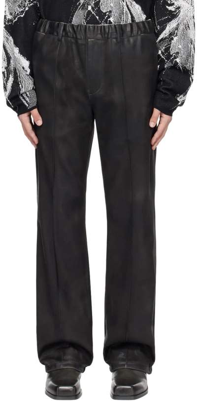 Taakk Black Coated Trousers