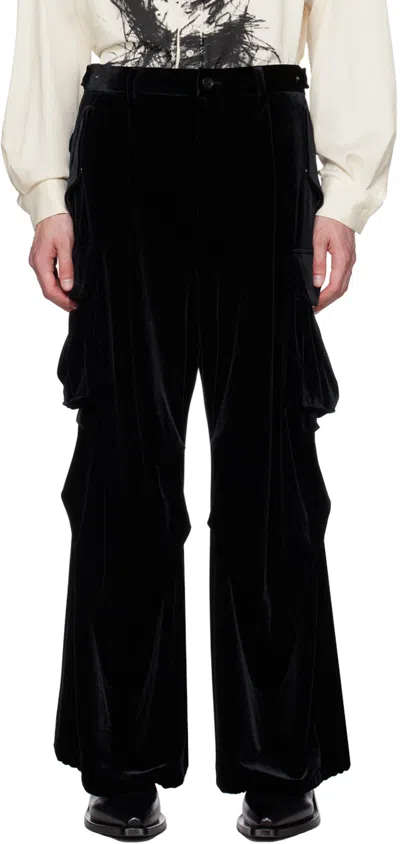 Taakk Black Drawstring Cargo Pants