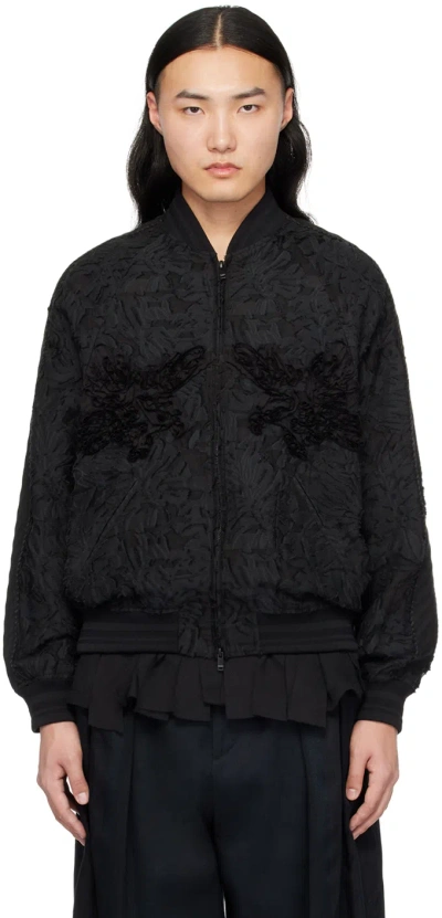 Taakk Black Jacquard Bomber Jacket