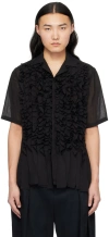 Taakk Black Ruffled Shirt In Black