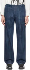 Taakk Blue Coated Trousers In Blue