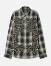 Taakk Check Embroidery Shirt In Black