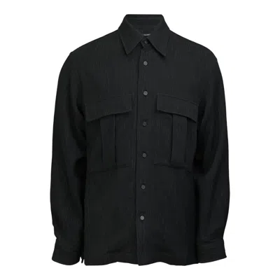 Taakk Crepe Pocket Shirt In Black