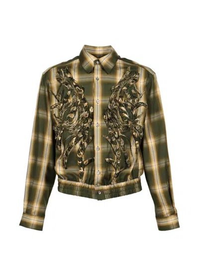 Taakk Embroidered Checked Shirt In Multi