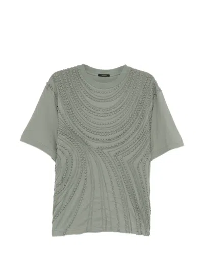 Taakk Embroidered Crew-neck T-shirt In Gray