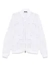Taakk Embroidered Mesh Bomber Jacket In White