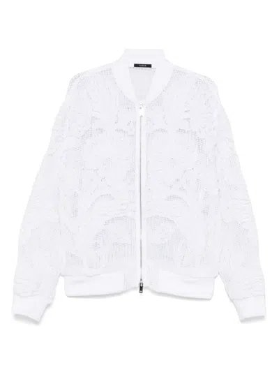 Taakk Embroidered Mesh Bomber Jacket In Multicolor