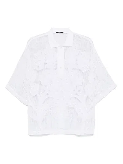 Taakk Embroidered Mesh Polo Shirt In Multicolor