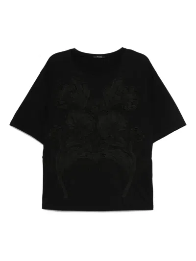 Taakk Embroidered T-shirt In Black