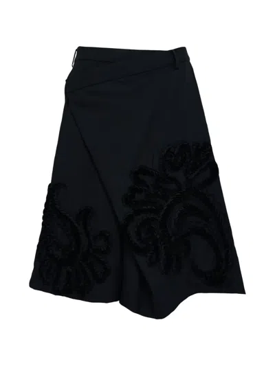 Taakk Embroidered Wrap Shorts In Black