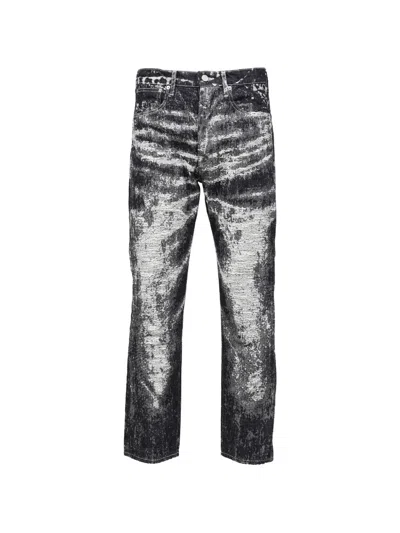 Taakk Faded-effect Jeans In Animal Print