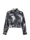 Taakk Faded-pattern Denim Jacket In Blue