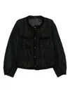 Taakk Glitter-tweed Jacket In Black