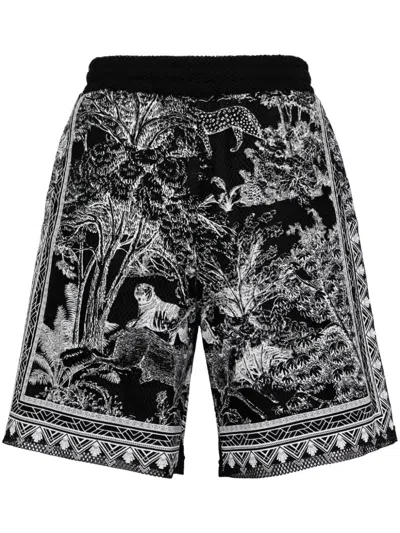 Taakk Black Jacquard Shorts