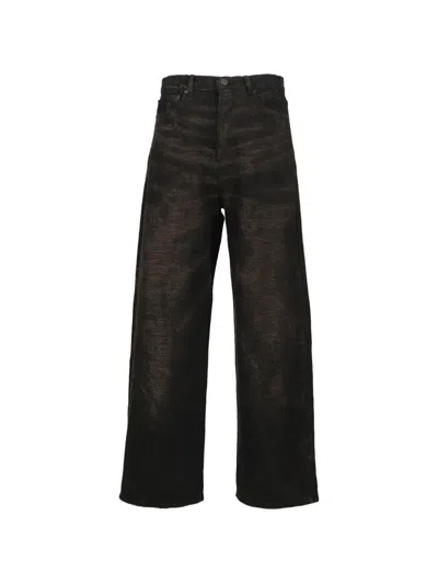 Taakk Logo-patch Wide-leg Jeans In Brown