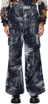 Taakk Navy Cargo Pocket Jeans In One Wash
