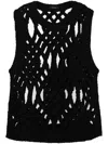 Taakk Open-knitted Vest In Black