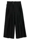 Taakk Pleat-detailed Trousers In Schwarz