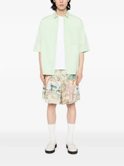 Taakk Silk Abobe-the Knee Shorts In Multi