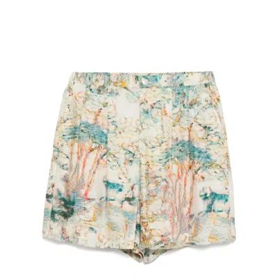 Taakk Silk Abobe-the Knee Shorts In Multi