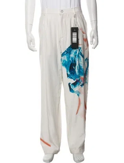 Pre-owned Taakk Silk Pants In White