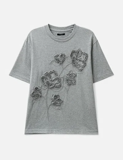 Taakk Tape Embroidery T-shirt In Gray