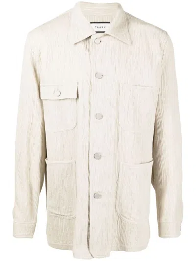 Taakk Textured-effect Shirt Jacket In Neutrals
