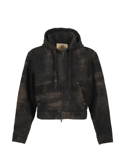 Taakk Zip-up Hoodie In Brown