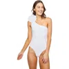 Tabacaru Margherita One-piece Swimsuit With White Linen Flower In White