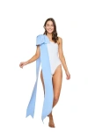 Tabacaru Milly White One-piece Swimsuit In Blue