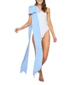 Tabacaru Milly White With Bow Swimsuit In White With Blue Bow