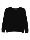 Tabaroni Cashmere Cashmere Sweater With Classic Round Neckline In Black