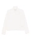 Tabaroni Cashmere Ribbed Mock Neck Cashmere Sweater In White