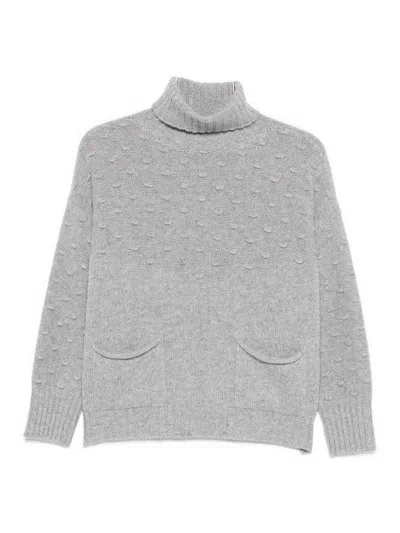 TABARONI CASHMERE SUÉTER CON CUELLO ALTO - GRIS