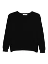 Tabaroni Cashmere Cashmere Sweater With Classic Round Neckline In Black